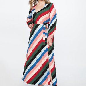Eloquii Multi-color Striped Maxi w Tie Waist size 22